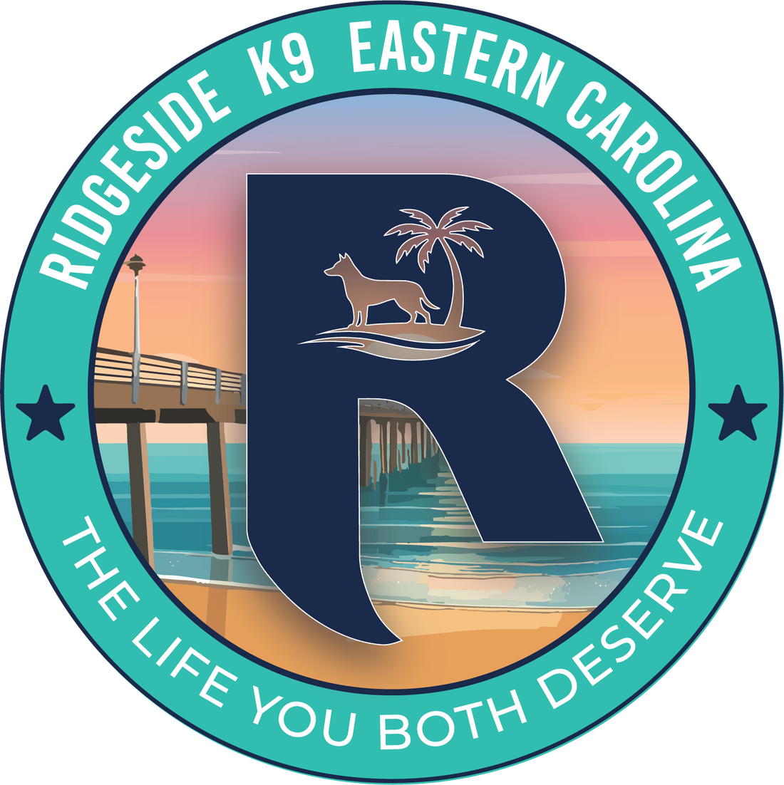 Ridgeside K9 Eastern Carolina beach logo