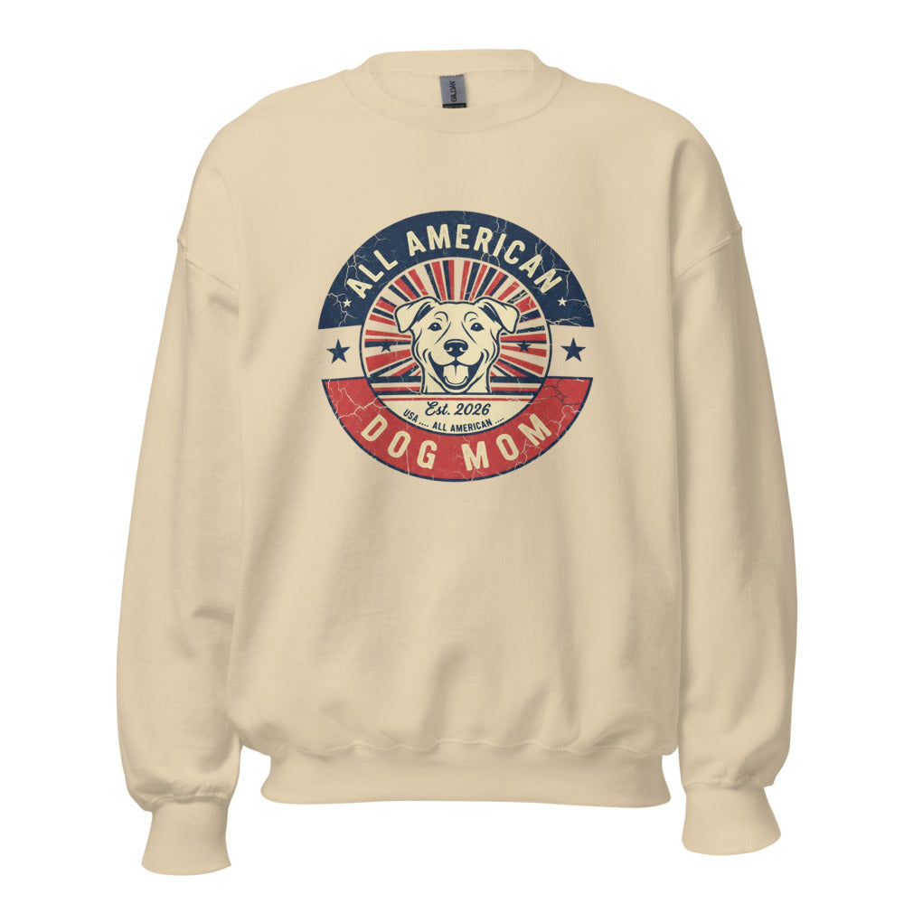 All American Dog Mom - Crewneck Sand