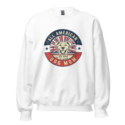All American Dog Mom - Crewneck White