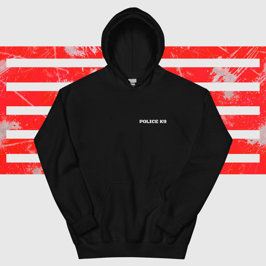 POLICE K9 chest wordmark, black heavy blend hoodie